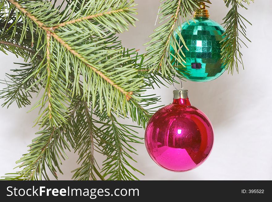 Red and green christmas balls. Red and green christmas balls