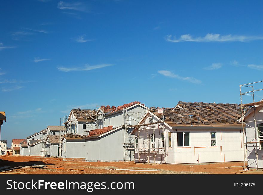 Houses under construction