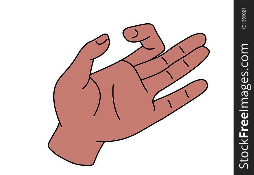 Illustrated hand with space between thumb and finger