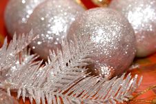 Silver Christmas Tree And Balls Royalty Free Stock Photos Silver Christmas Tree And Balls Royalty Free Stock Photos