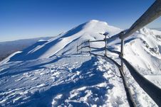 Seasonal Snowy Mountain Peaks Royalty Free Stock Images