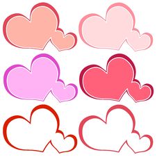 Various Heart Shaped Logos Or Labels Royalty Free Stock Image