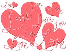 Valentine S Day Hearts Love Writing Stock Image