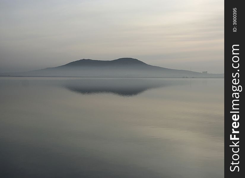 Foggy morning 
the mountain  looks like lips