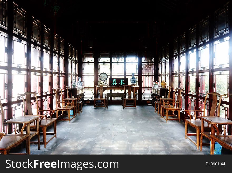 Inside the house of Chinese ancient style. Inside the house of Chinese ancient style