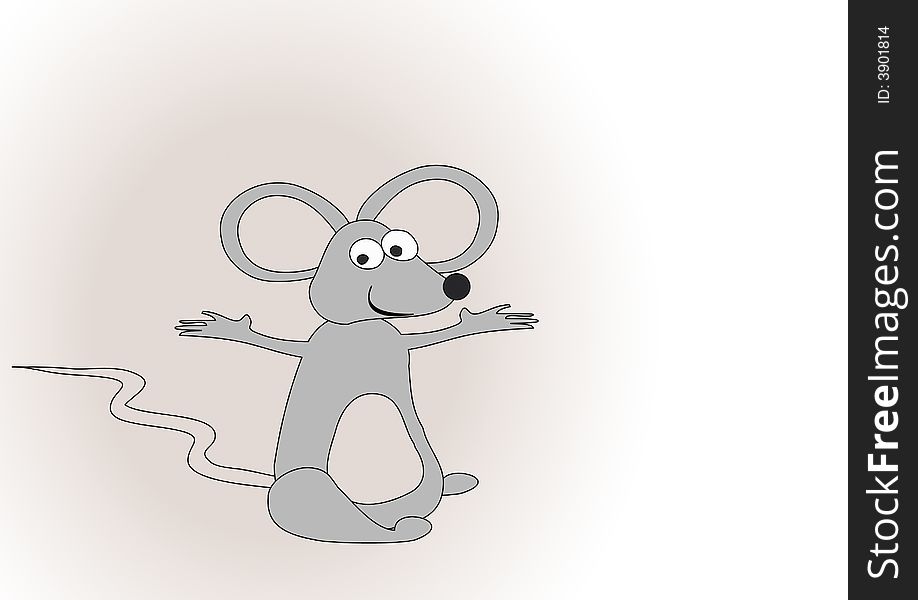 Illustration With Grey Mouse