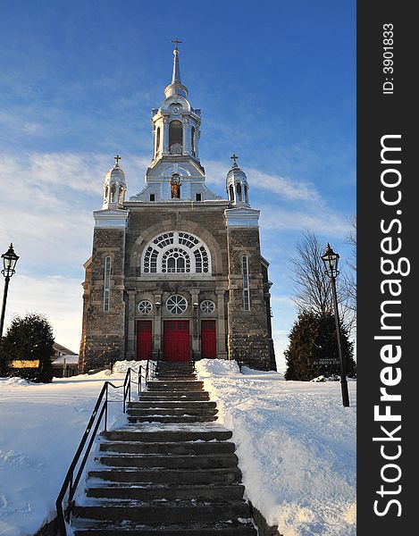 Nice church in the snow during winter