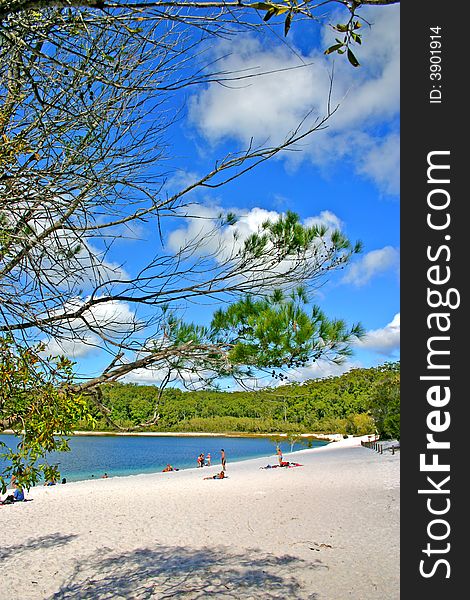 Lake McKenzie is one of the popular freshwater lake at Fraser Island, Australia. Lake McKenzie is one of the popular freshwater lake at Fraser Island, Australia