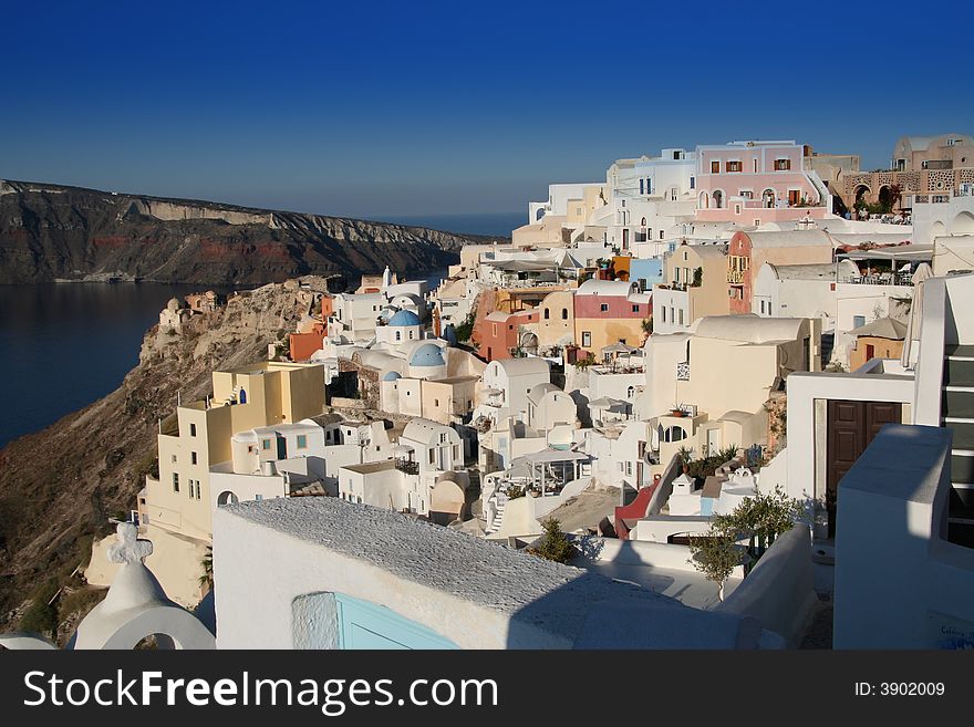 A visual of a greek village. A visual of a greek village