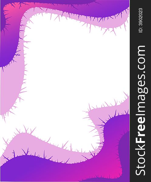 Background With Waves and Thorns - Vertical. Additional vector format in EPS.