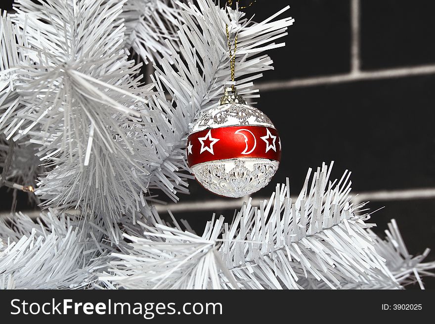 Christmas ornament - Christmas Balls with white tree in background