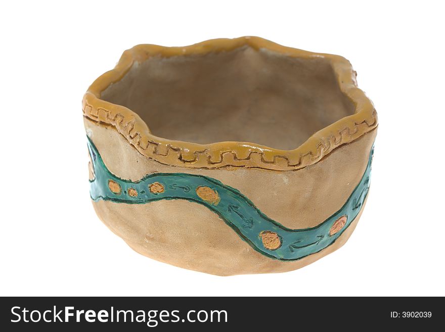 Clay Bowl With Ornament