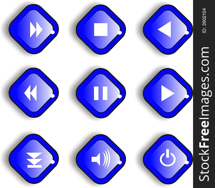Blue icons with white badges