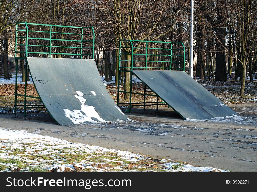 Skate park in the city