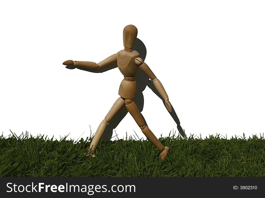 Art model man running in the grass. Art model man running in the grass