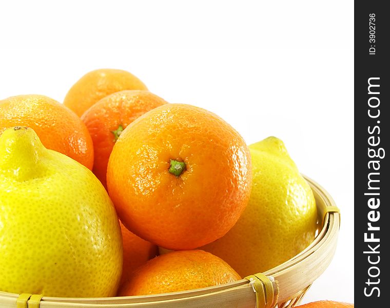 Ripe by mandarine orange tropic fruit isolated over white background. Ripe by mandarine orange tropic fruit isolated over white background