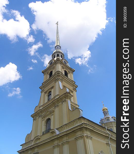 Church-tower on the blue sky