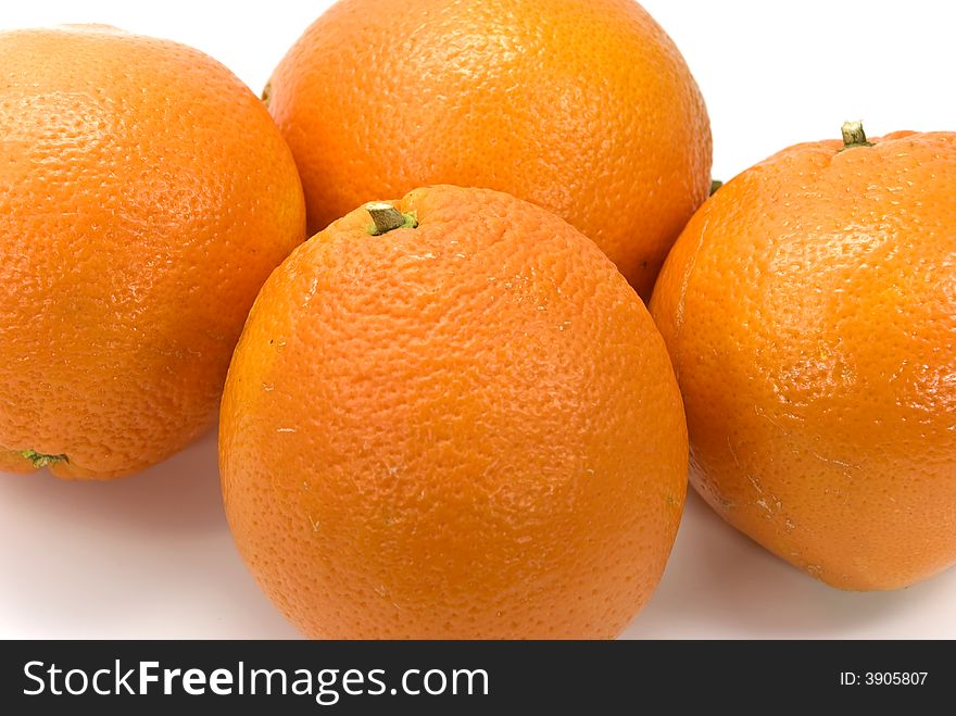 Oranges-isolated On White.close Up