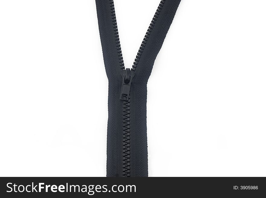 Black zipper  isolated on white background