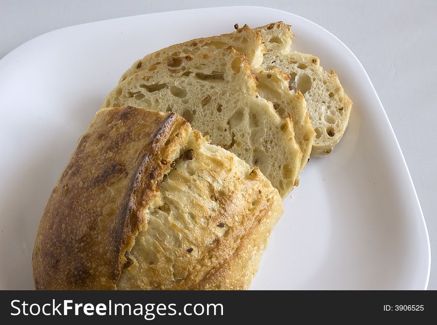 A loaf of artisan bread.