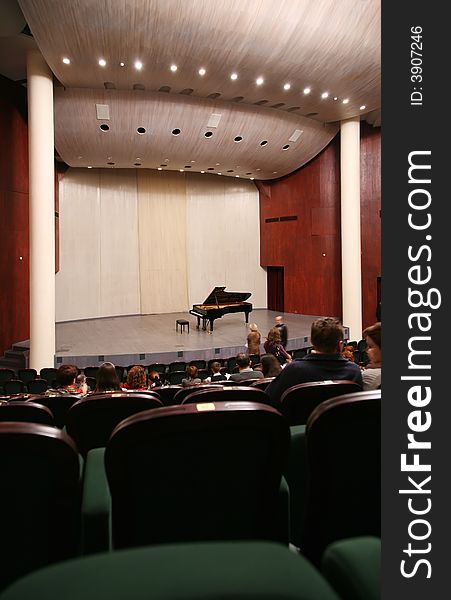 Interior of the modern concert hall. Interior of the modern concert hall