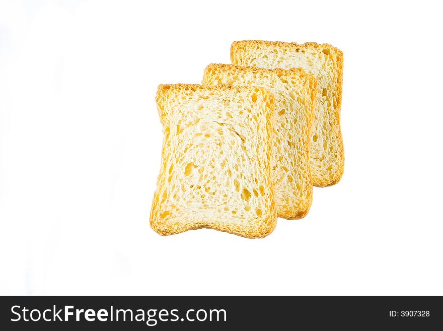 Three tost isolated on white background. Three tost isolated on white background