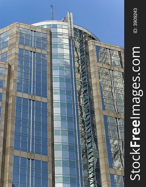 Modern skyscraper with reflective windows