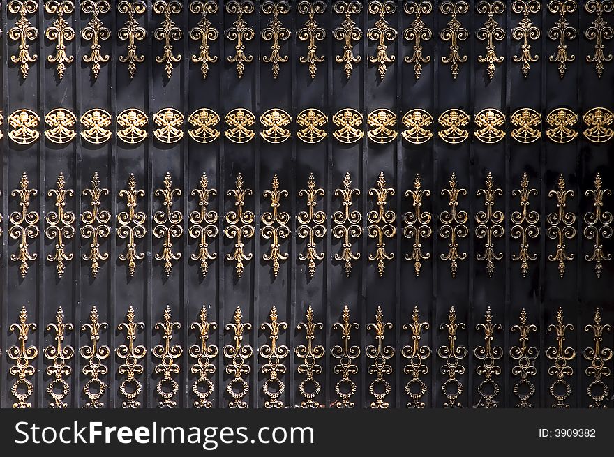 Decorated metal gate of a private house