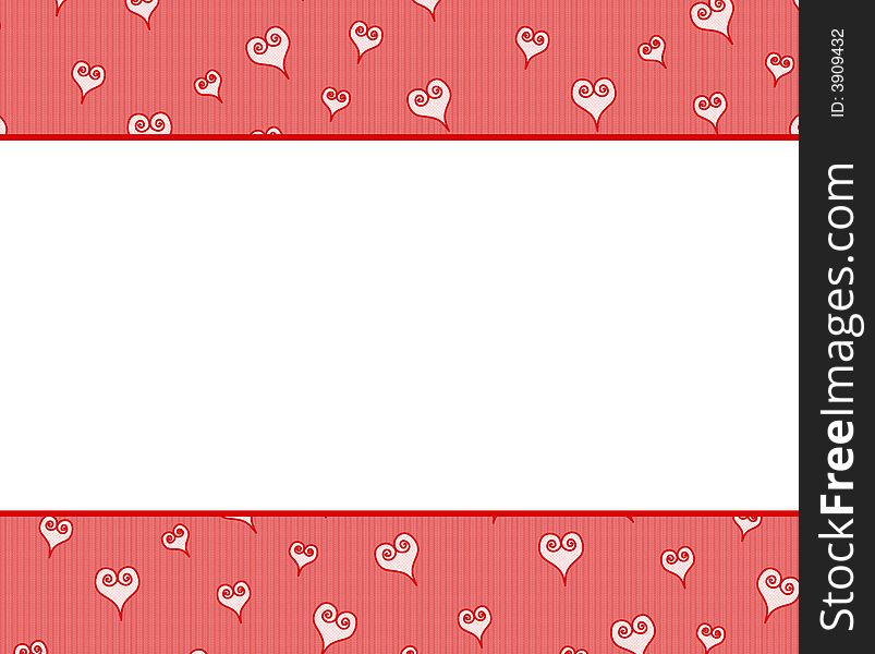 A background border illustration featuring pink textured stripes and white decorative hearts arranged as a top and bottom border. A background border illustration featuring pink textured stripes and white decorative hearts arranged as a top and bottom border