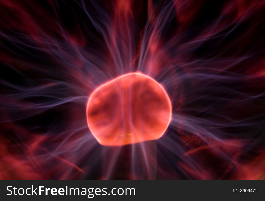 Computer abstract background. sphere with plasma beams