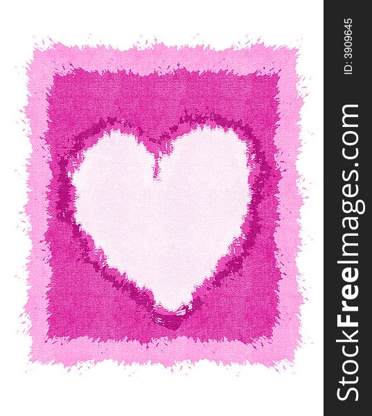 A background illustration featuring a grunge pink, purple and white paper textured Valentine's Day heart. A background illustration featuring a grunge pink, purple and white paper textured Valentine's Day heart
