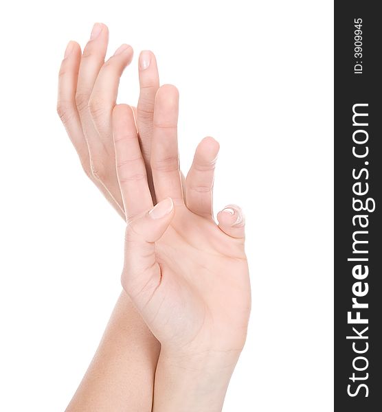 Hands On A White Background