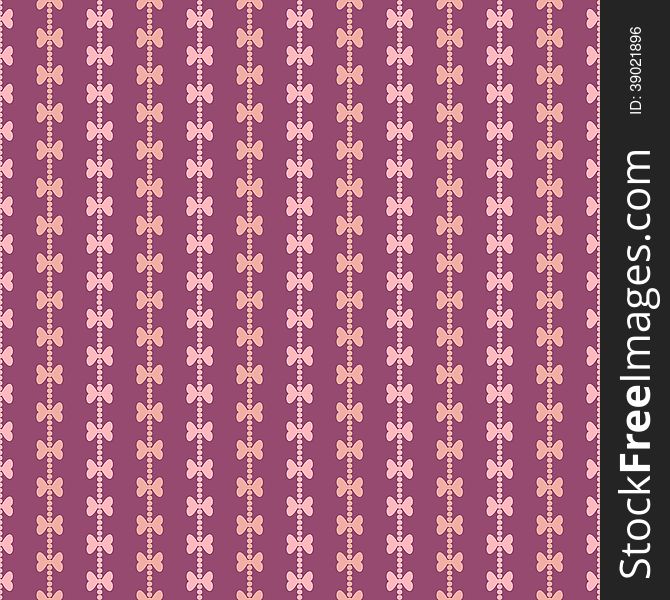 Seamless vector valentine pattern with vertical hearts