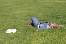 Woman Resting At The Park. Royalty Free Stock Photos Woman Resting At The Park. Royalty Free Stock Photos