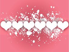 Pink Hearts Valentines Day Card Royalty Free Stock Photo