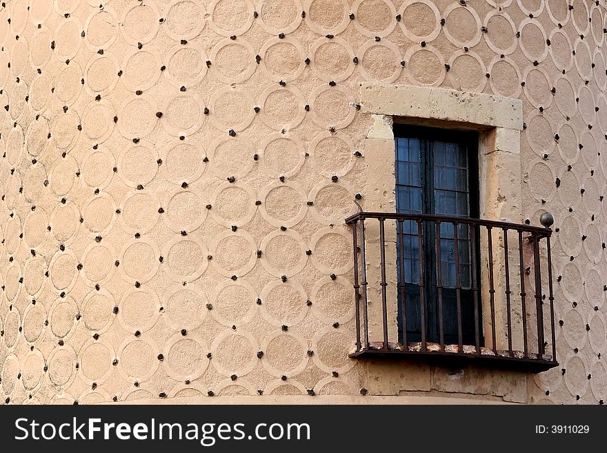One of the windows with balcony in Seville. One of the windows with balcony in Seville