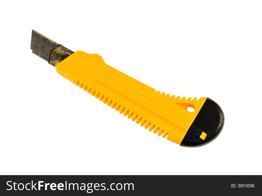 Yellow cutter isolated on white background