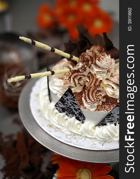 Fancy Birthday Cake Being Decorated - Free Stock Images & Photos