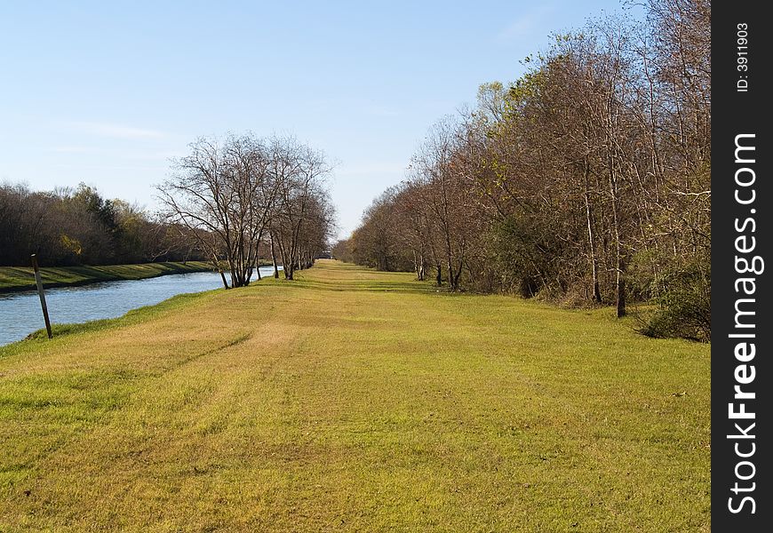 The levee runs near a bunch of houses. Not good in a bad rain. The levee runs near a bunch of houses. Not good in a bad rain.