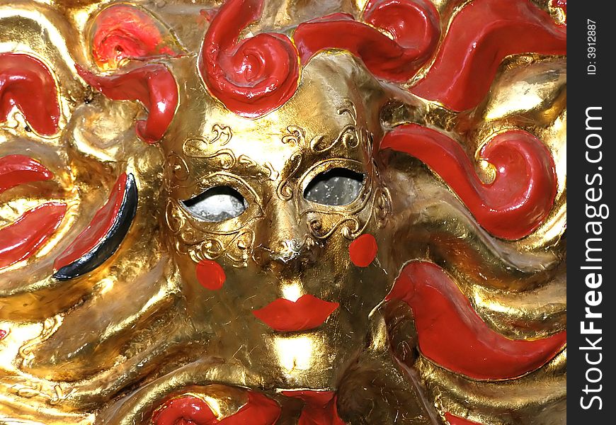 Carnival mask in the Venetian shop window