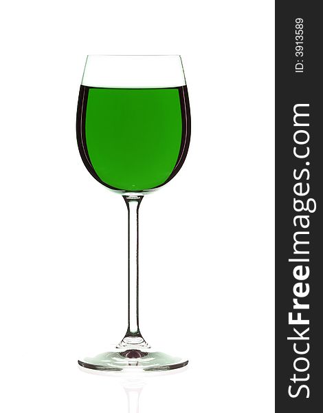 Abstract glass, green water, isolated