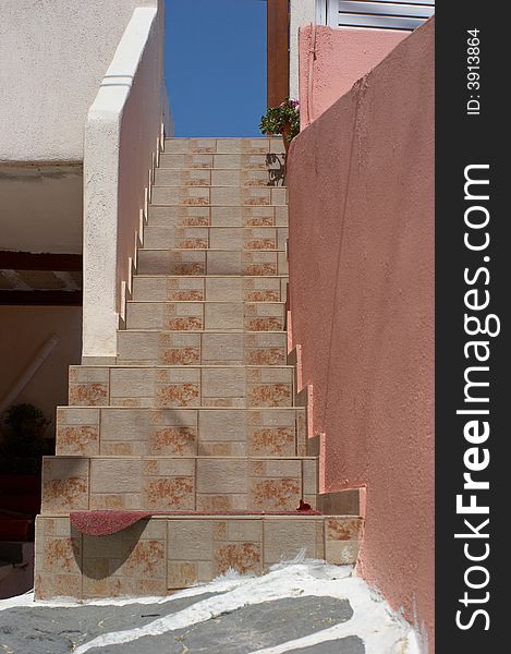 This colourful ceramic staircase was photographed on the Greek island of Kea.