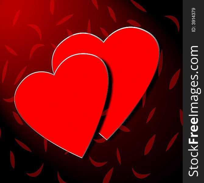 Red hearts,2D computer art. Red hearts,2D computer art