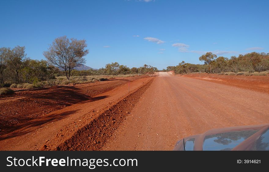 Road in the red australian desert