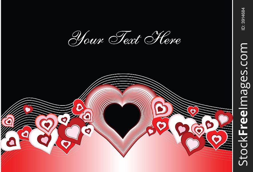 Vector background of hearts flowing in a wave pattern. Great as a valentines day element. Vector background of hearts flowing in a wave pattern. Great as a valentines day element.