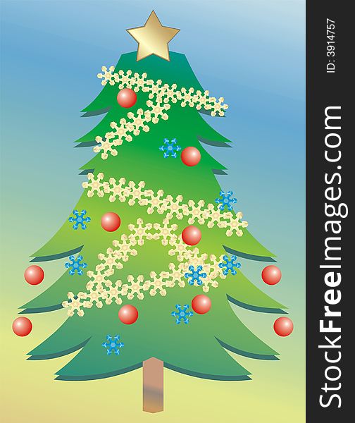 Art illustration of a christmas tree