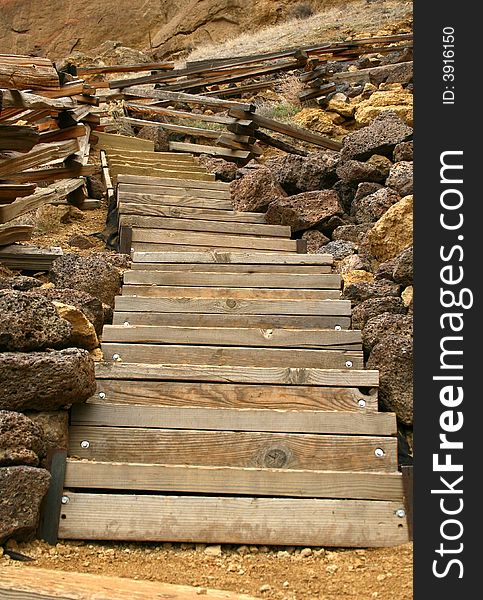 Stairs with rocks on either side. Stairs with rocks on either side