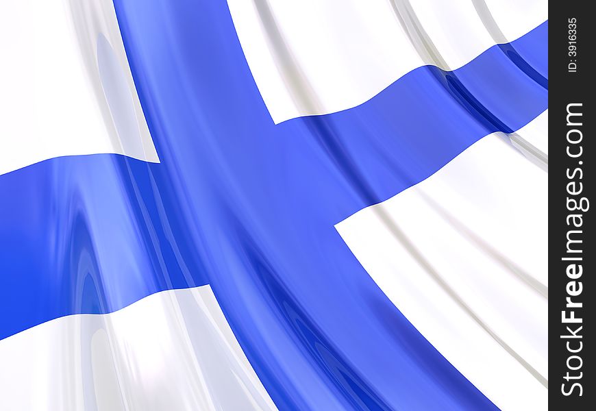 Glossy Flag Of Finland