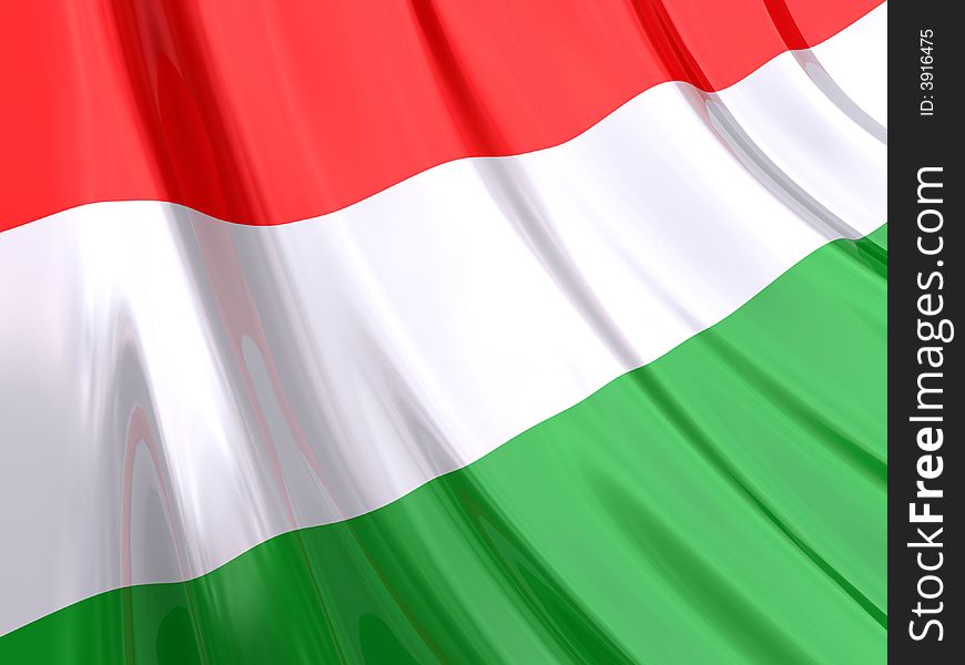 Glossy Flag Of Hungary