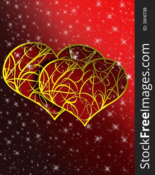 Illustration of valentine hearts background